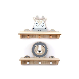 2 Assorted Animal Shelf With Hooks 39CM