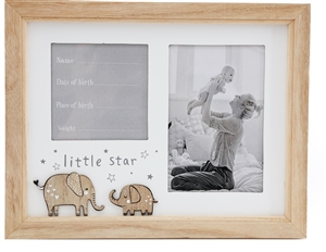 Little Star Photo Frame With Baby Details 28cm