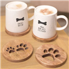 Set Of 4 Best Of Breed Paw Print Wood  Coasters