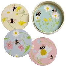 Set Of 4 Ceramic Bee Coasters