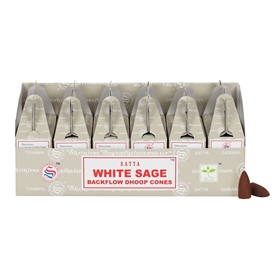 Satya White Sage Backflow Dhoop Cones SOLD IN 6's