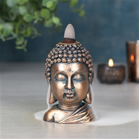 Bronze Buddha Head Backflow Burner 9cm