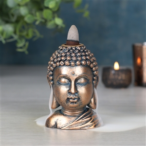 Bronze Buddha Head Backflow Burner 9cm