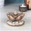 Bronze Lotus Flower Backflow Incense Burner 7cm