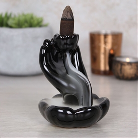 Lotus Flower And Hand Incense Backflow Burner