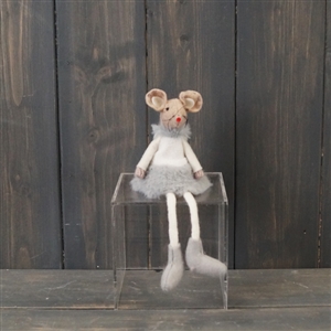 Grey Fabric Mouse 15cm