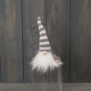 Grey Striped Tall Hatted Gonk 15cm