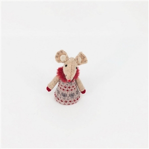 Grey Fabric Mouse 8cm