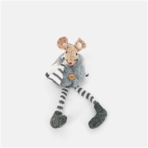 Grey Fabric Mouse 15cm