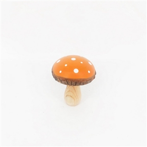 Orange Wooden Mushroom 13.5cm