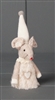 Fabric Mouse With Fluffy Dress - White 8cm