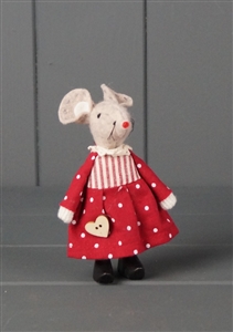 Fabric Mouse With Clogs - Girl 11cm