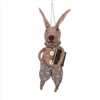 Hanging Wool Rabbit - Boy 15cm