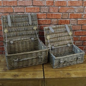 Set of 2 Willow Hamper Baskets
