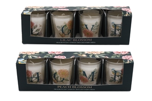 Botanical Home/Love Pack Of 4 Candles 2 Assorted