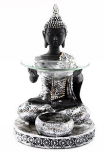 Silver Thai Buddha Oil Burner 20cm