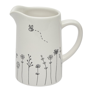 Ceramic Jug With Floral Bee Design 11cm