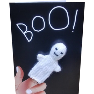 Ghost Finger Puppet Greetings Card