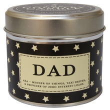 Stars Candle in Tin - Dad