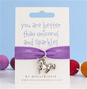 Stretch Coloured Bracelet - Unicorns & Sparkles