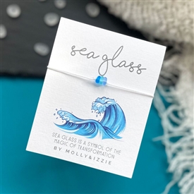 Adjustable Sea Glass Bracelet - Blue