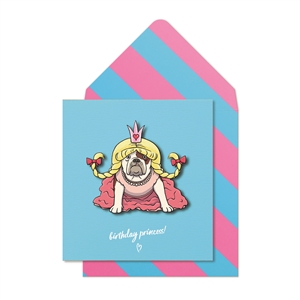 Birthday Bulldog Princess  Card