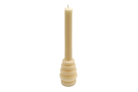 Ribbed Cream Taper Candle 25cm