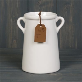 White Ceramic Vase 14cm