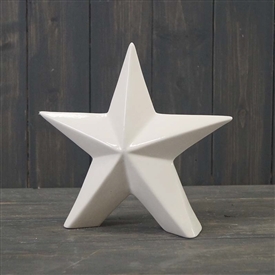 Ceramic White Star Decoration 20.5cm
