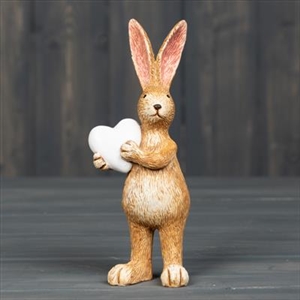 Standing Rabbit Decoration with Heart 14cm