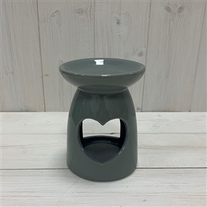 Large Grey Heart Ceramic Wax Melter