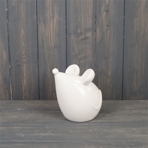 Large White Ceramic Mouse Ornament 14.2cm