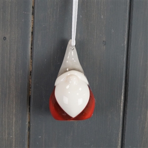 Red/ Grey Ceramic Hanging Gonk 7cm