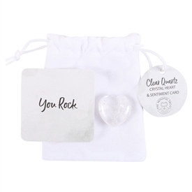 Clear Quartz Heart Crystal In Bag