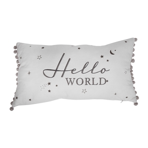 Bambino Hello World Cushion With Pom Pom