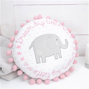 Petit Cheri Elephant Cushion Pink 37cm