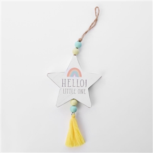 Hanging Star Plaque Hello Little One