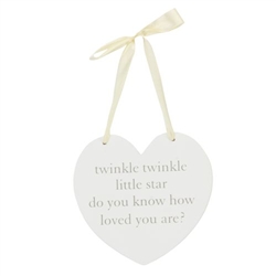 Twinkle Twinkle... Hanging Heart Plaque
