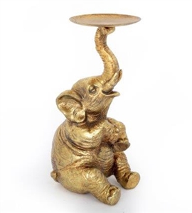 Gold Elephant Candle Holder 22cm