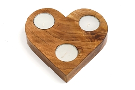 Heart Shape Triple Tealight Holder 15cm