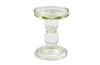Small Clear Glass Candle Stick Holder 11cm