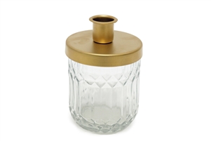 Glass Jar Candle Holder 12cm
