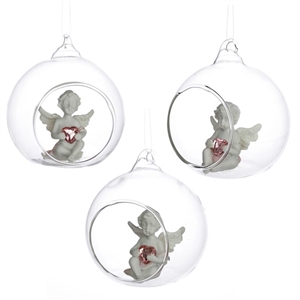 Cherub Bauble 8cm 3 Assorted