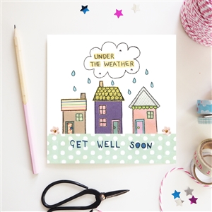 Flossy Teacake Greeting Card - Under The Weather