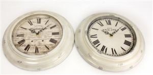 White Washed Antique Clock 2 Assorted 32cm