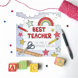 Flossy Teacake Greeting Card - Best  Teacher