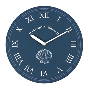 Blue Shell Round Wall Clock 28.8cm