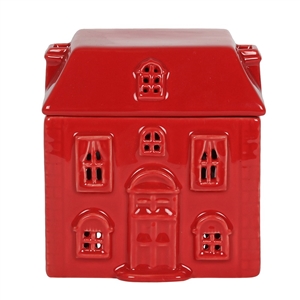 Red Ceramic House Oil Burner 12cm