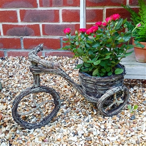 Brown Brushwood Traditional Bicycle Planter 36cm