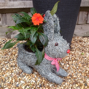 Grey Brushwood Rabbit Planter 35cm